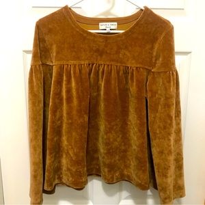 MADEWELL Texture & Thread Corduroy Ribbed Swing Top Warm Hickory NWOT MEDIUM